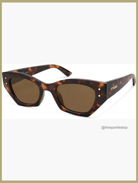 Retro Cat Eye Polarized Sunglasses with Plastic Frame